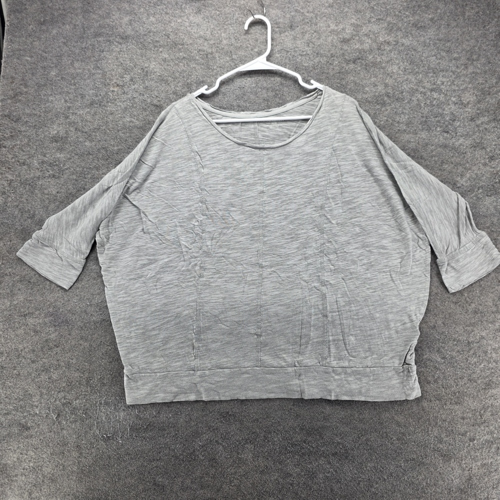 Lane Bryant T-Shirt Womens 20W Gray Dolman 3/4 Sleeve Scoop Neck Jersey Relaxed